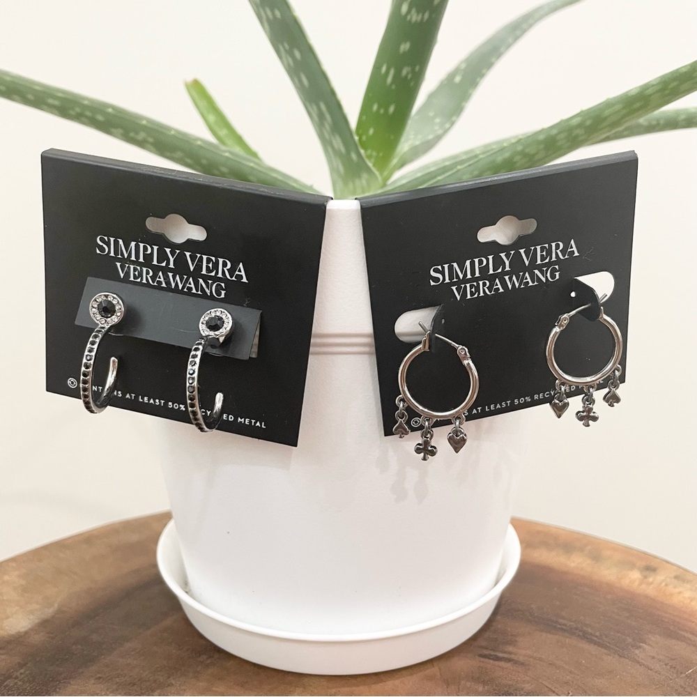 Simply Vera Vera Wang hoop earrings, card theme 50% recycled metal